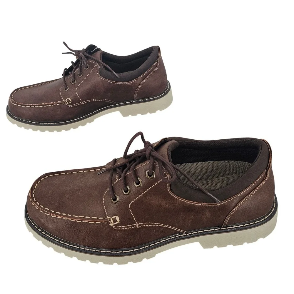 Eddie Bauer Mens Strider Tan Moc Toe Oxford Shoes Size 13‎ Brown Rugged Casual